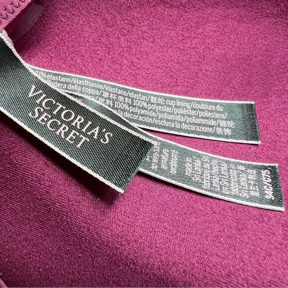 Victoria’s Secret Sexy Illusions Padded Wireless Bra Burgundy Maroon Racerback - Picture 7 of 10